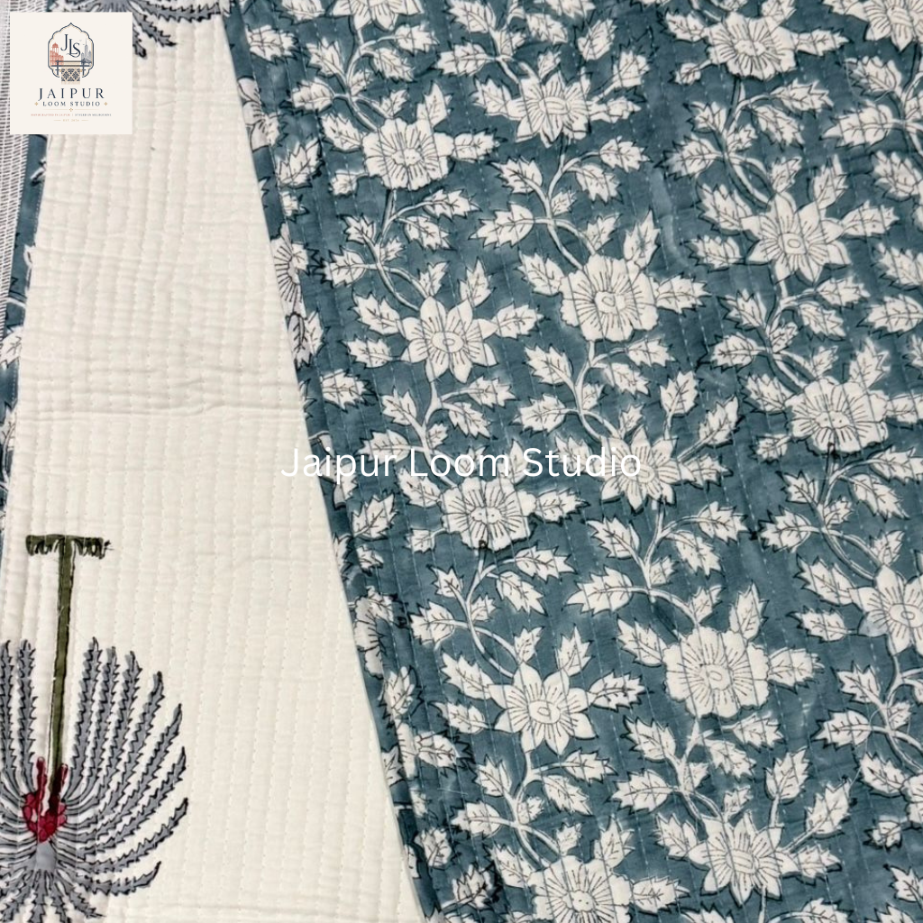 Reversible Palmera Jaipur Quilted 100% Cotton Table Runner
