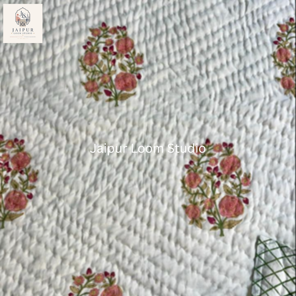 Rose Garden - Jaipur Hand Block Print 100% Cotton Reversible Quilt Cover Set
