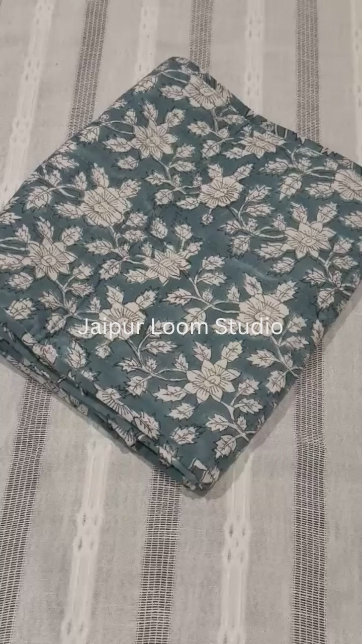 Reversible Palmera Jaipur Quilted 100% Cotton Table Runner